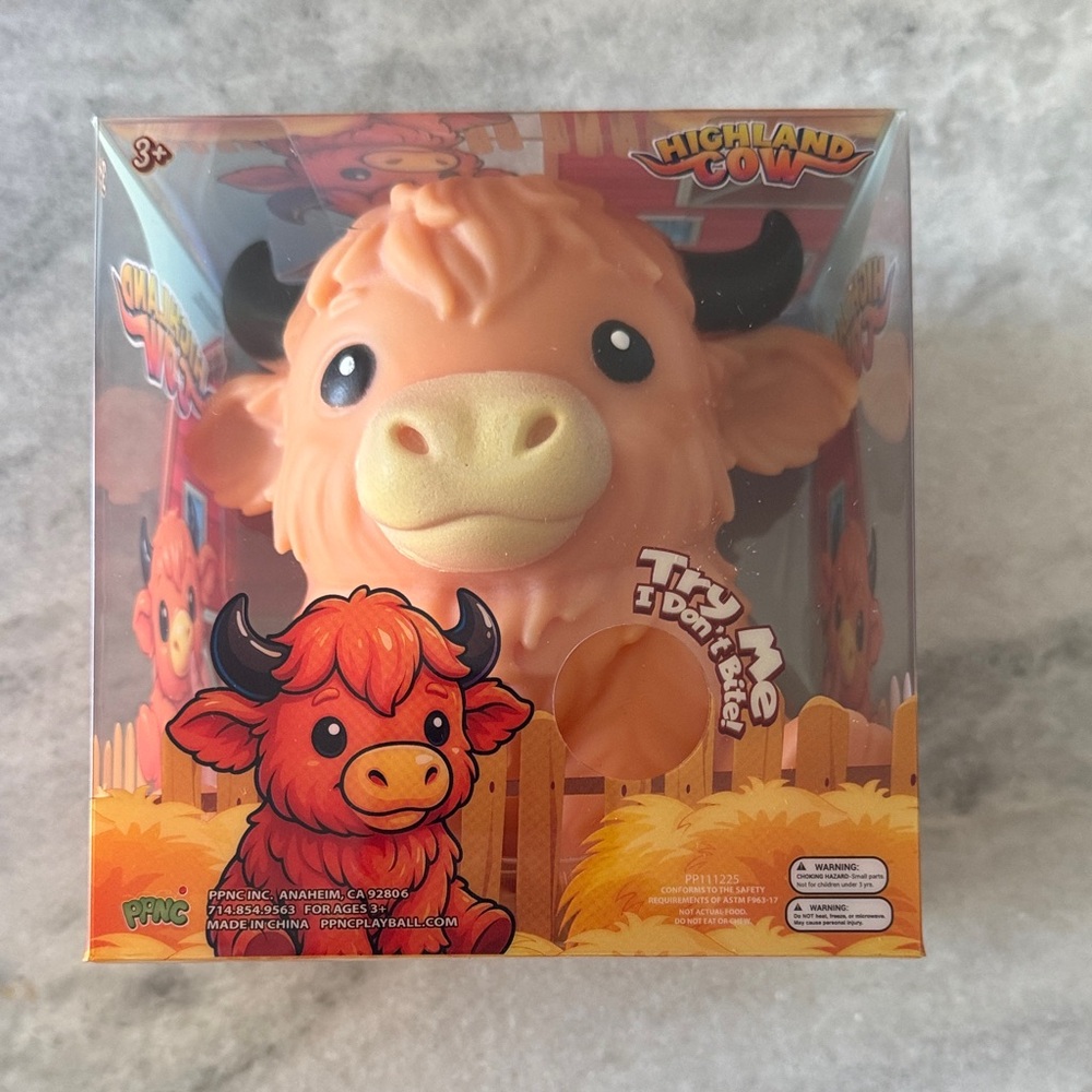 Highland Cow Plush Squishy Toy - Light Orange by